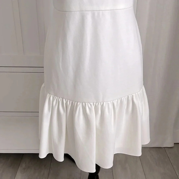 AIDAN NWOT White Ruffle Cutout Dress, Size 8 - Picture 3 of 13